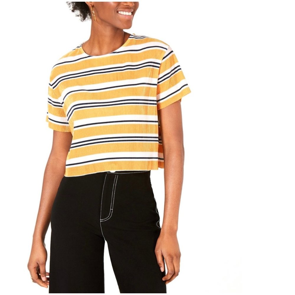 Project 28 NYC House of Polly Striped Cropped T-Shirt NEW WITH TAGS
